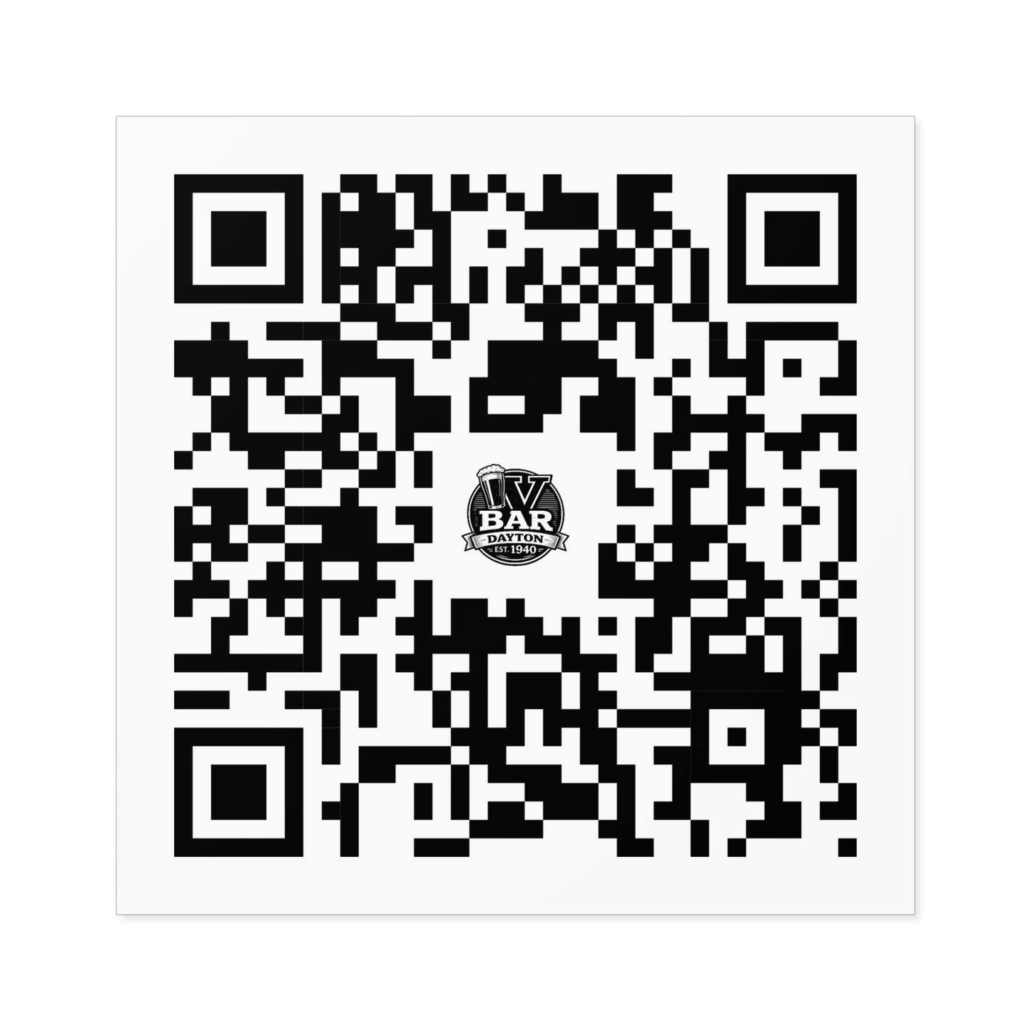 V Bar | Dayton, OH | Indoor/Outdoor QR Code Stickers