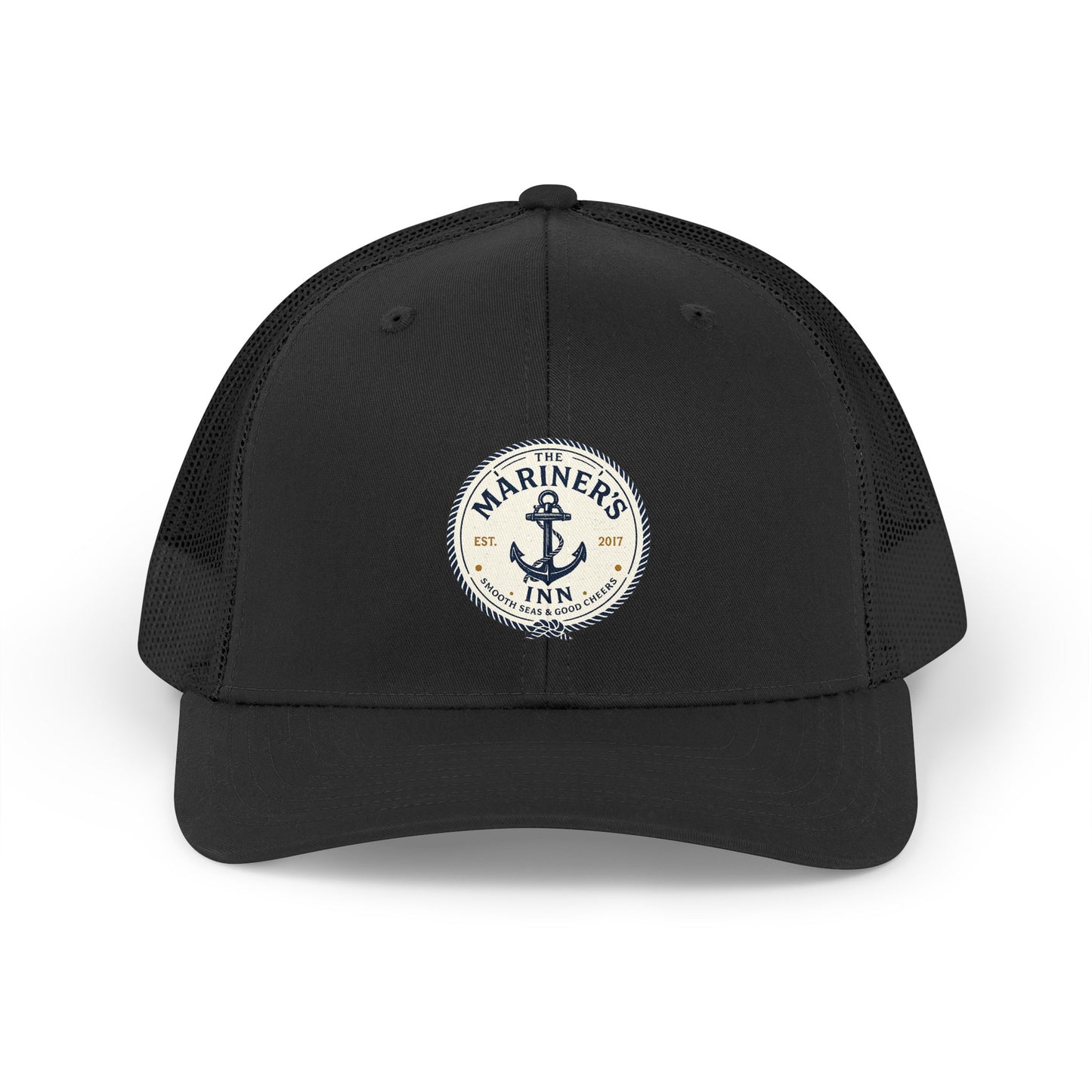 Mariners Inn Retro Anchor Trucker Hat — Vintage Nautical Mesh Cap