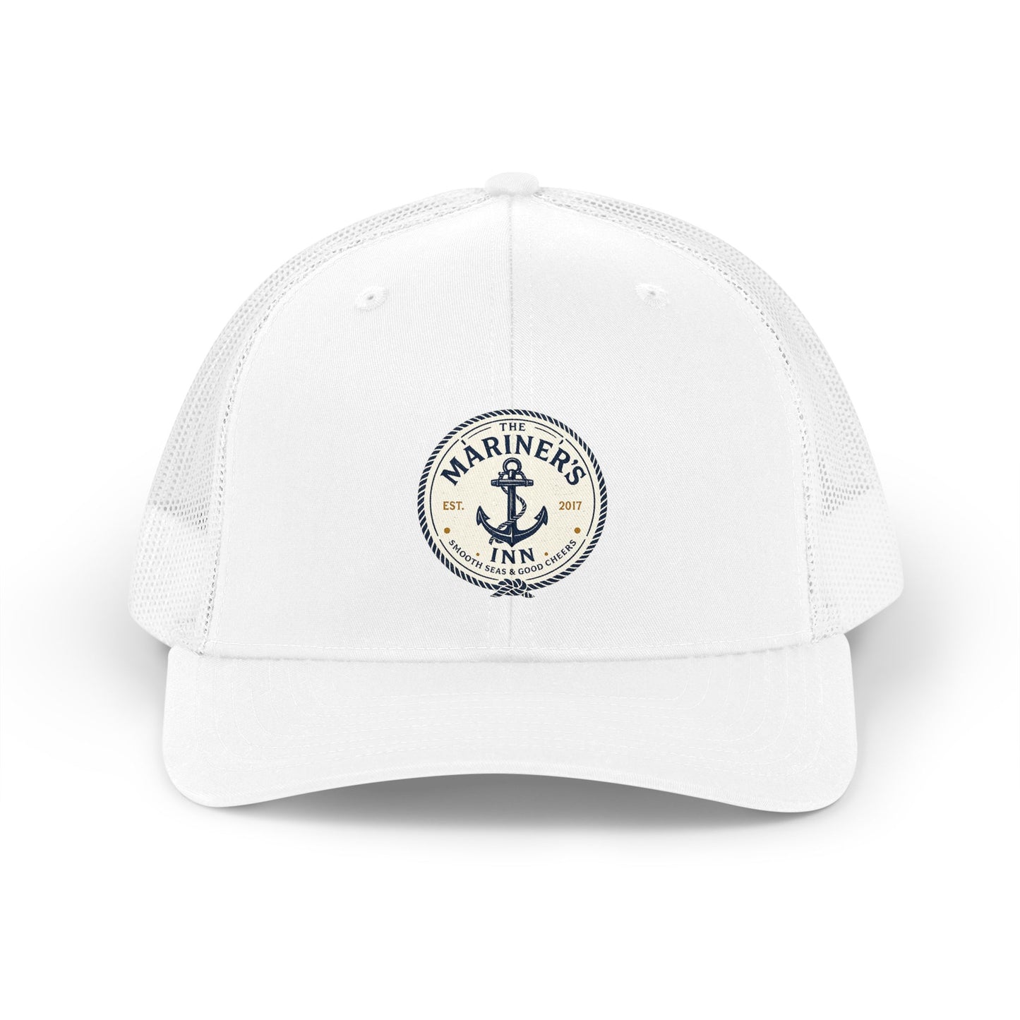 Mariners Inn Retro Anchor Trucker Hat — Vintage Nautical Mesh Cap